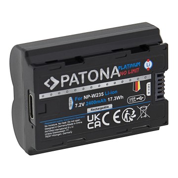 PATONA - Accumulateur Fuji NP-W235 2400mAh Li-Ion Platinum USB-C charge X-T4