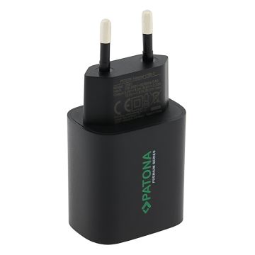 PATONA - Adaptateur de charge USB-C Power delivery 20W/230V noir