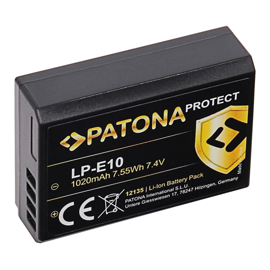 PATONA - Batterie Canon LP-E10 1020mAh Li-Ion Protect
