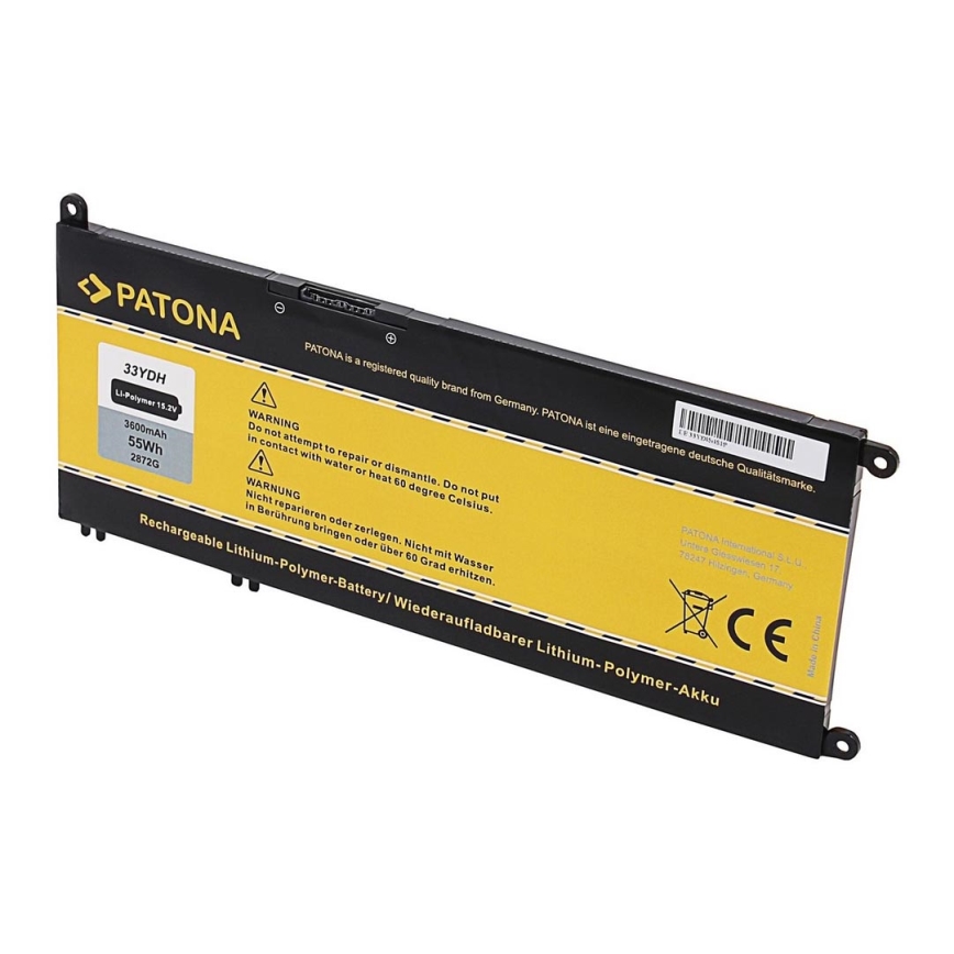 PATONA - Batterie DELL Inspiron 13/15/17 G3 3600mAh Li-Pol 15,2V 33YDH