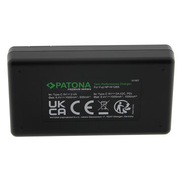 PATONA - Chargeur rapide Dual Fuji NP-W126 + câble USB-C 0,6m