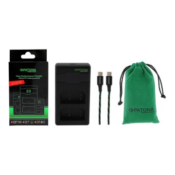 PATONA - Chargeur rapide Dual Olympus BLX-1 + câble USB-C 0,6m