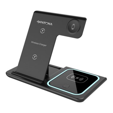 PATONA - Chargeur sans fil 3en1 pour iPhone noir