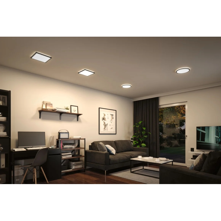 Paulmann 71002 - Panneau en saillie LED/11,2W ATRIA 230V 4000K d. 19 cm noir