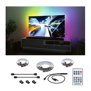 Paulmann 78880 - LED/3,5W RGB Ruban à intensité variable pour TV 2m ZOLL 5V + télécommande