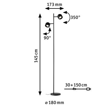 Paulmann 79775 - 2xLED/3W Lampadaire à intensité variable PURIK PANE 230V