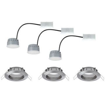 Paulmann 93958 - LOT 3x LED/6,8W IP44 Spot encastrable salle de bain à intensité variable COIN 230V