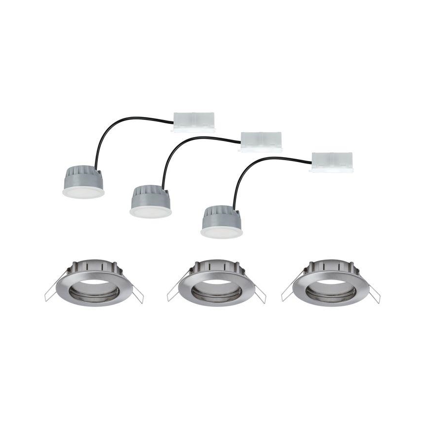 Paulmann 93958 - LOT 3x LED/6,8W IP44 Spot encastrable salle de bain à intensité variable COIN 230V