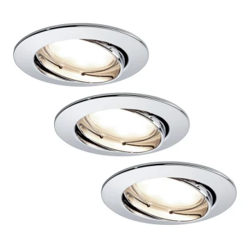 Paulmann 93966 - LOT 3xLED/7W IP23 Spot salle de bain encastrable à intensité variable COIN 230V