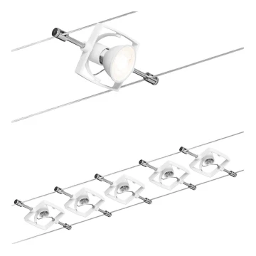 Paulmann 94149 - LOT 5xGU5,3/10W Spot pour système de câble TECH 230V blanc