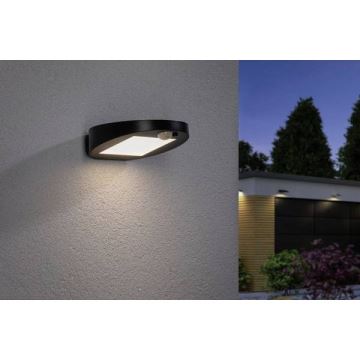 Paulmann 94246 - Luminaire solaire extérieur avec détecteur LED/1,2W IP44 Outdoor solar light with sensor RYSE 3,7V