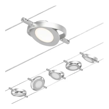 Paulmann 94414 - LOT 5xLED/4,5W Spot pour système de câble ROUNDMAC 230V chrome