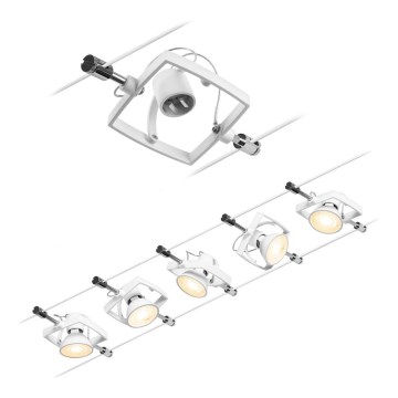 Paulmann 94432 - LOT 5xGU5,3/10W Spot pour système de rail MAC 230V blanc