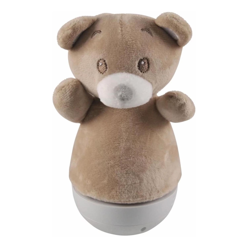 Petite lampe de nuit pour enfants LED RVB avec mélodie 3xAAA/5V bear