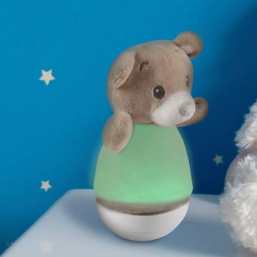 Petite lampe de nuit pour enfants LED RVB avec mélodie 3xAAA/5V bear