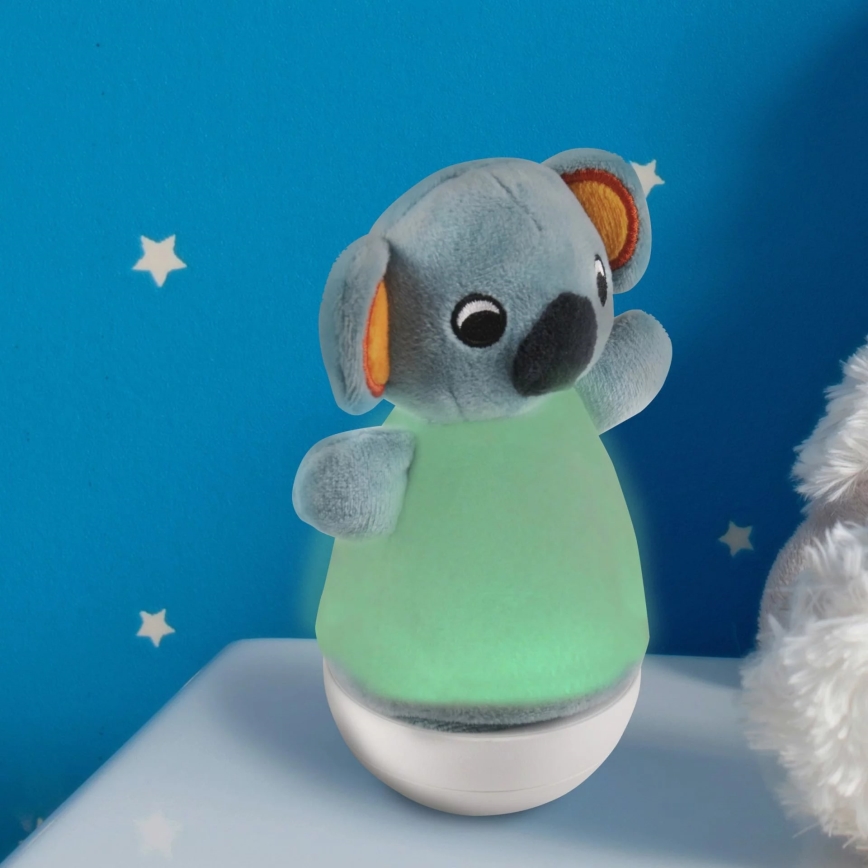 Petite lampe de nuit pour enfants LED RVB avec mélodie 3xAAA/5V koala