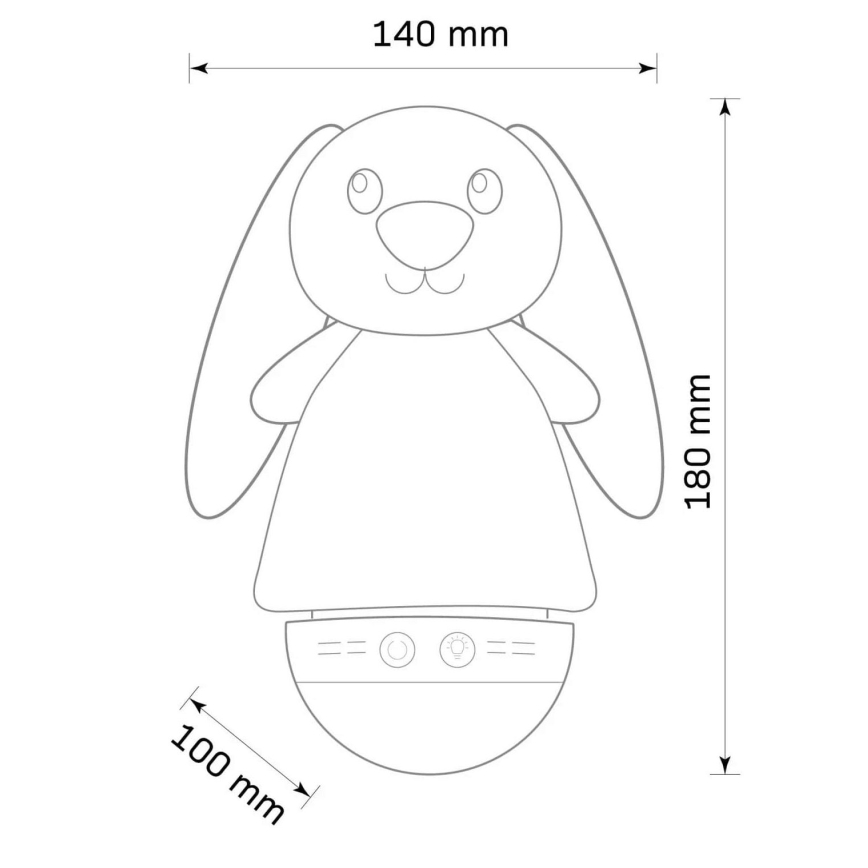 Petite lampe de nuit pour enfants LED RVB avec mélodie 3xAAA/5V lapin