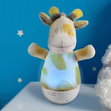 Petite veilleuse LED RVB pour enfants avec mélodie 3xAAA/5V girafe