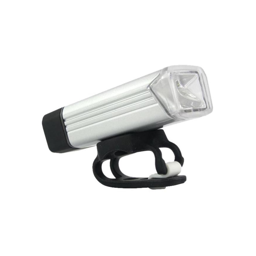 Phare de vélo rechargeable LED/5W/3,7V IPX4 1200 mAh argent