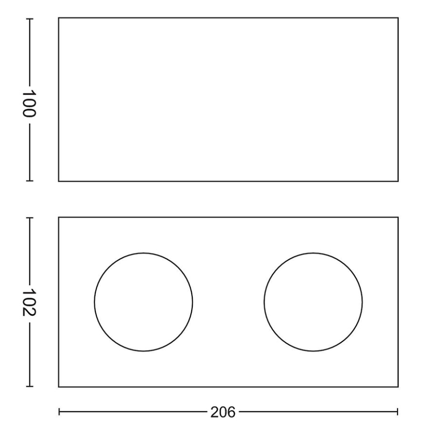 Philips 50492/31/P0 - Spot à intensité variable LED MYLIVING BOX 2xLED/4,5W/230V