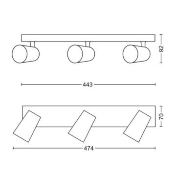 Philips - Spot LED 3xGU10/5,5W/230V