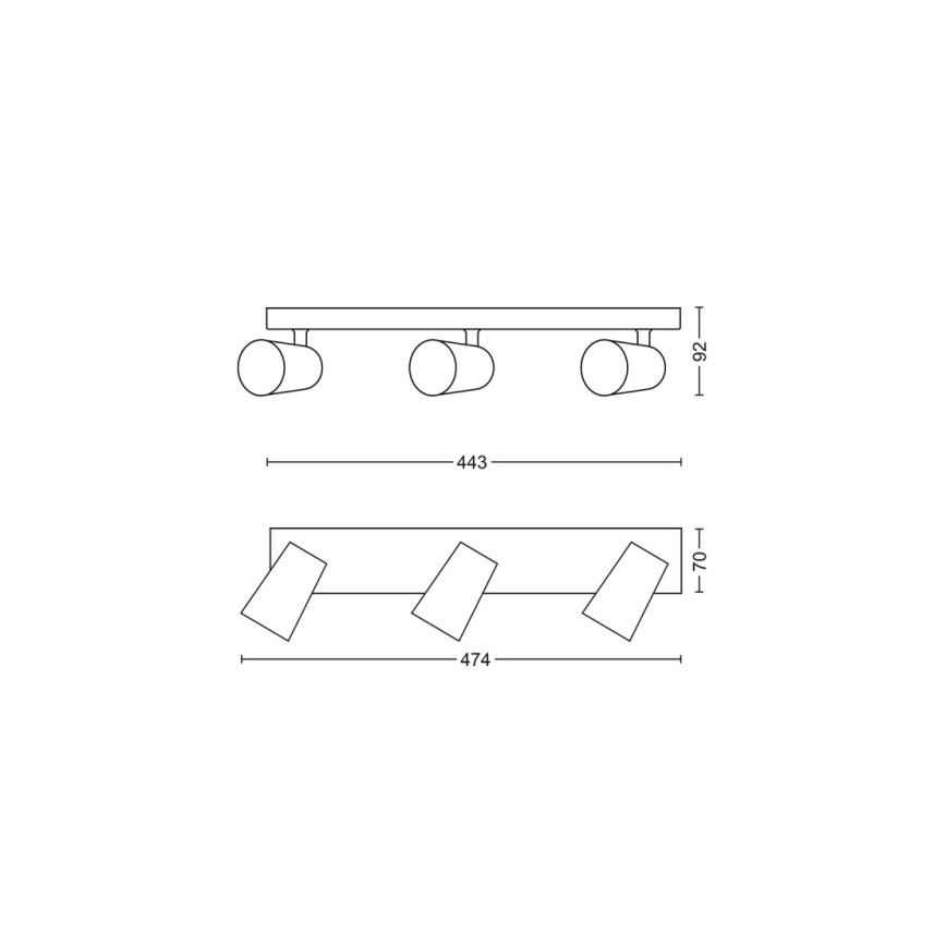 Philips - Spot LED 3xGU10/5,5W/230V