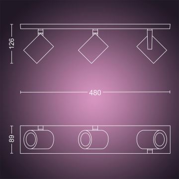 Philips - Spot LED RGB Hue ARGENA 3xGU10/5,7W/230V