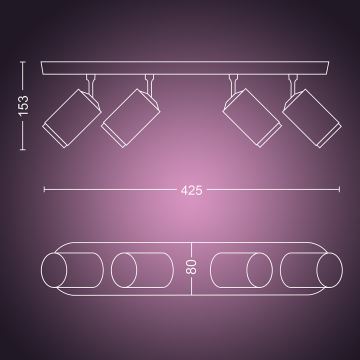 Philips - LED RGBW Spot à intensité variable Hue FUGATO 4xGU10/5,7W/230V