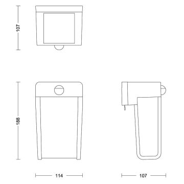 Philips - Applique murale solaire avec détecteur SHROUD LED/2,3W/3,7V IP44