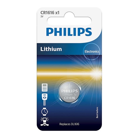 Philips CR1616/00B - Pile bouton lithium CR1616 MINICELLS 3V 52mAh
