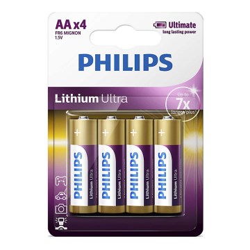 Philips FR6LB4A/10 - 4 pc Pile lithium AA LITHIUM ULTRA 1,5V 2400mAh