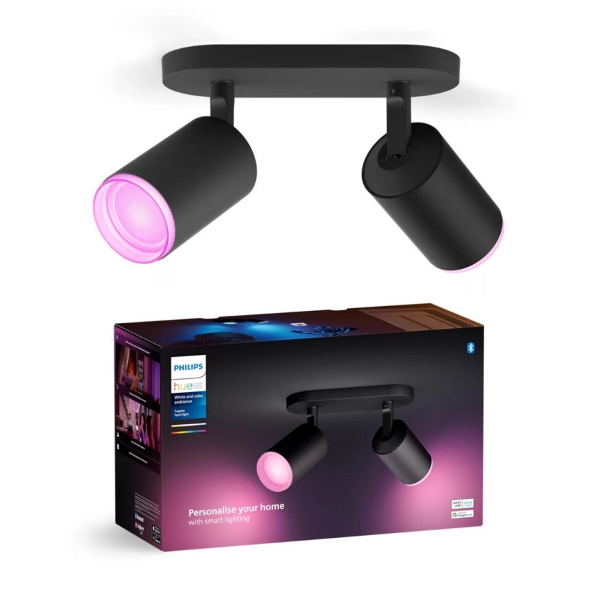 Philips - LED RGBW Spot à intensité variable Hue FUGATO 2xGU10/4,2W/230V 2000-6500K noir