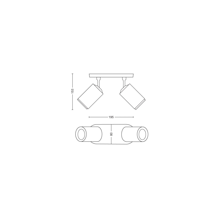 Philips - LED RGBW Spot à intensité variable Hue FUGATO 2xGU10/4,2W/230V 2000-6500K blanc