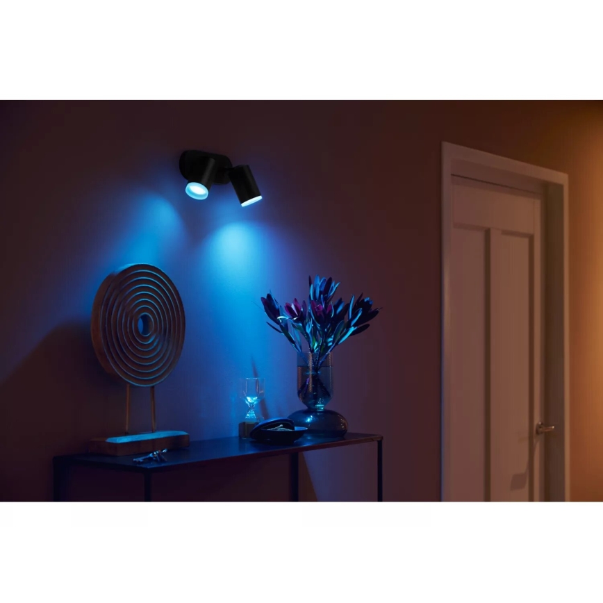 Philips - LED RGBW Spot à intensité variable Hue FUGATO 2xGU10/4,2W/230V 2000-6500K noir