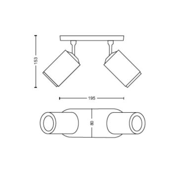 Philips - LED RGBW Spot à intensité variable Hue FUGATO 2xGU10/4,2W/230V 2000-6500K noir