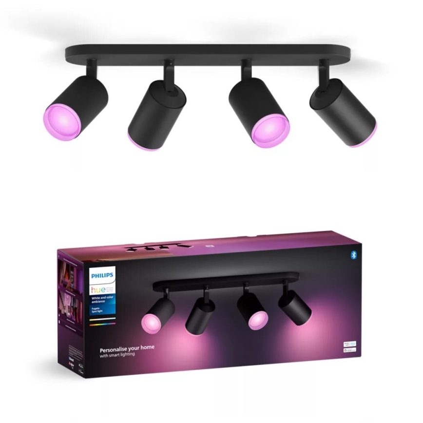 Philips - LED RGBW Spot à intensité variable Hue FUGATO 4xGU10/4,2W/230V 2000-6500K noir