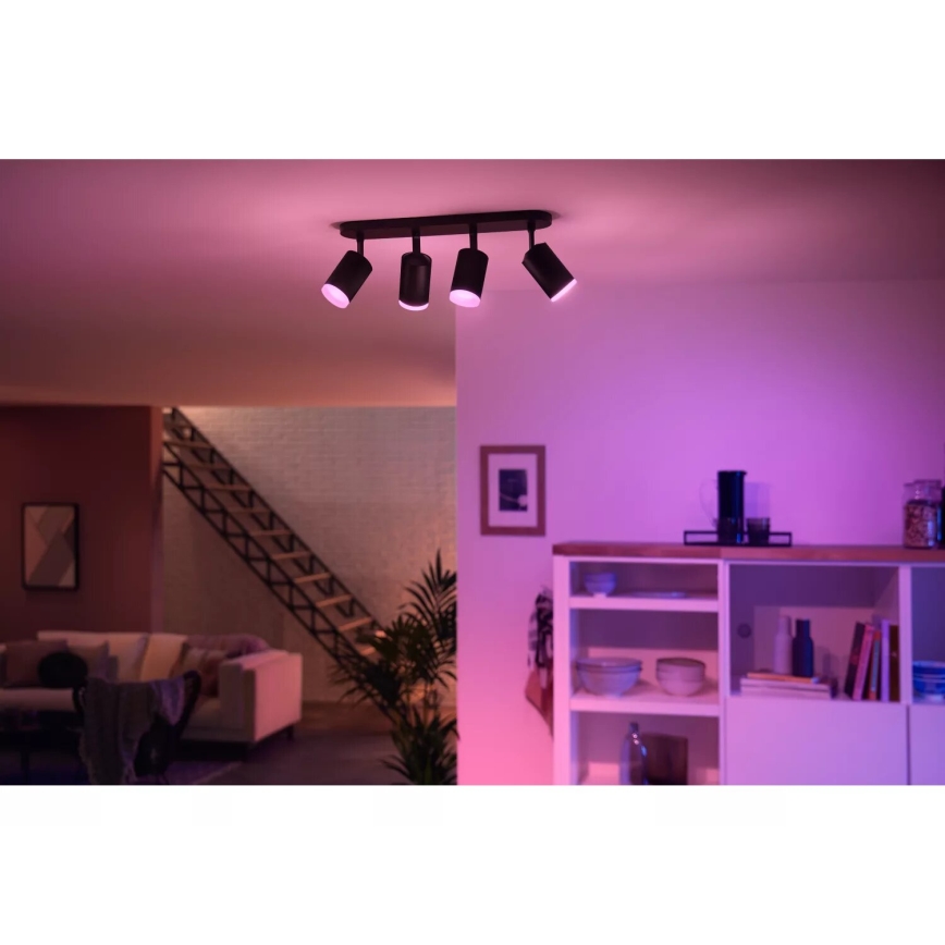 Philips - LED RGBW Spot à intensité variable Hue FUGATO 4xGU10/4,2W/230V 2000-6500K noir