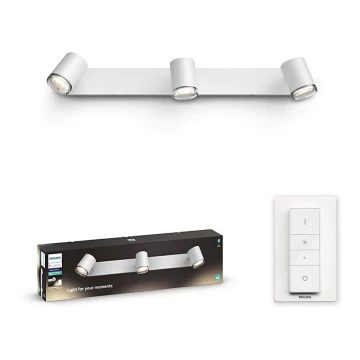 Philips - Luminaire à intensité variable LED salle de bain Hue ADORE 3xGU10/5W/230V IP44 + télécommande