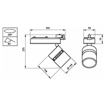 Philips - Spot LED sur système de rail à intensité variable STYLID 1xLED/31,5W/230V