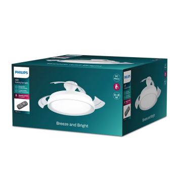 Philips - Plafonnier avec ventilateur BLISS LED/35W/230V 5500/4000/2700K blanc + télécommande