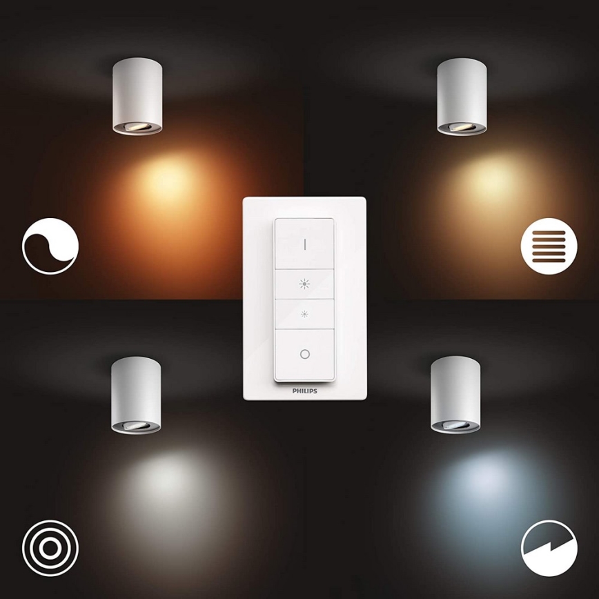 Philips - Spot à intensité variable LED Hue PILLAR 1xGU10/4,2W/230V 2200-6500K + télécommande blanc