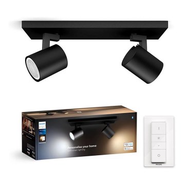 Philips - Spot à intensité variable LED Hue RUNNER 2xGU10/4,2W/230V 2200-6500K + télécommande noir