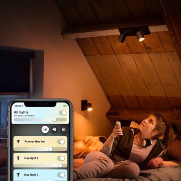 Philips - Spot à intensité variable LED Hue RUNNER 2xGU10/4,2W/230V 2200-6500K + télécommande blanc