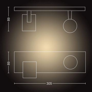 Philips - Spot à intensité variable LED Hue RUNNER 2xGU10/4,2W/230V 2200-6500K + télécommande blanc