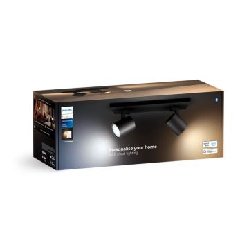 Philips - Spot à intensité variable LED Hue RUNNER 2xGU10/4,2W/230V 2200-6500K + télécommande noir