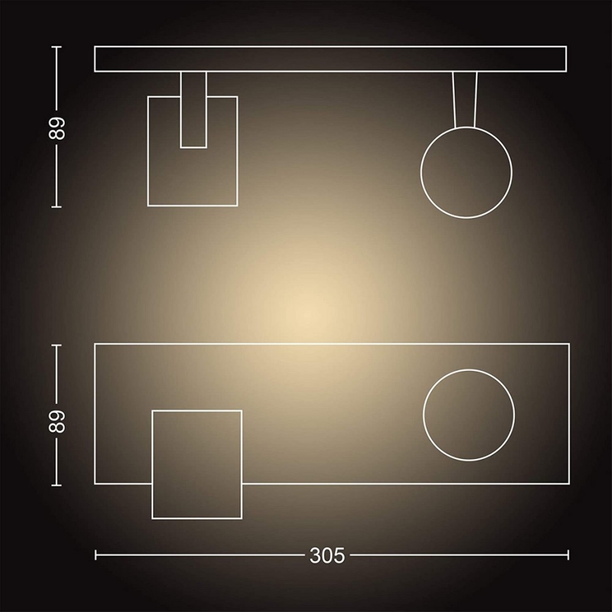 Philips - Spot à intensité variable LED Hue RUNNER 2xGU10/4,2W/230V 2200-6500K + télécommande noir