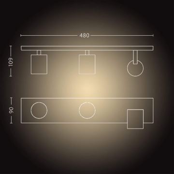 Philips - Spot à intensité variable LED Hue RUNNER 3xGU10/4,2W/230V 2200-6500K + télécommande blanc