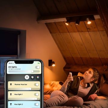 Philips - Spot à intensité variable LED Hue RUNNER 3xGU10/4,2W/230V 2200-6500K + télécommande noir