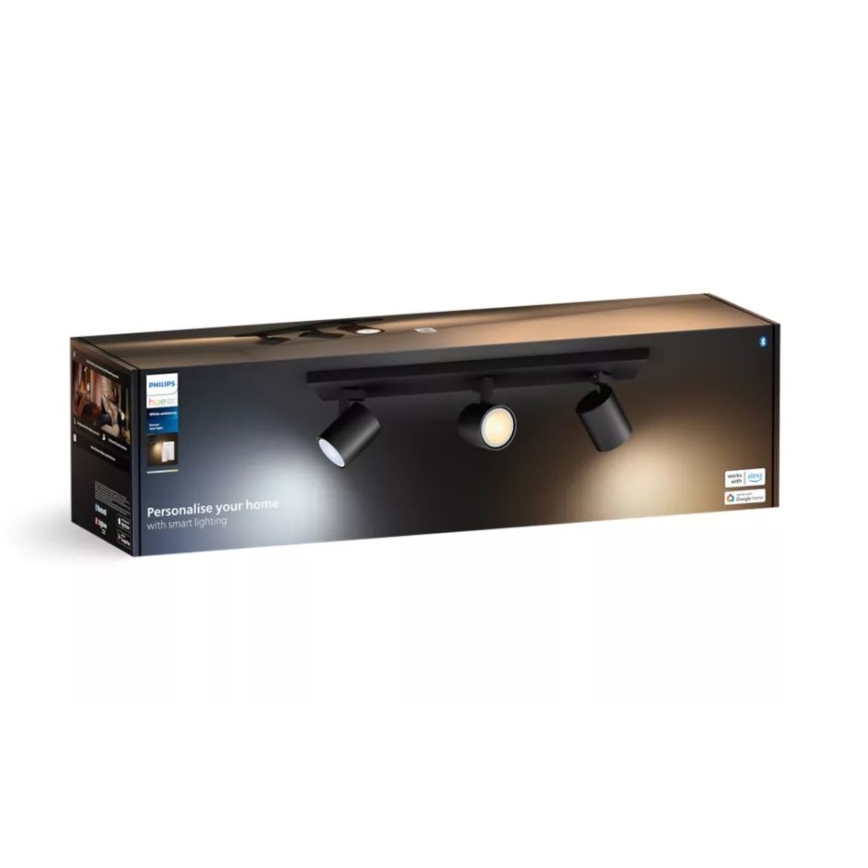 Philips - Spot à intensité variable LED Hue RUNNER 3xGU10/4,2W/230V 2200-6500K + télécommande noir