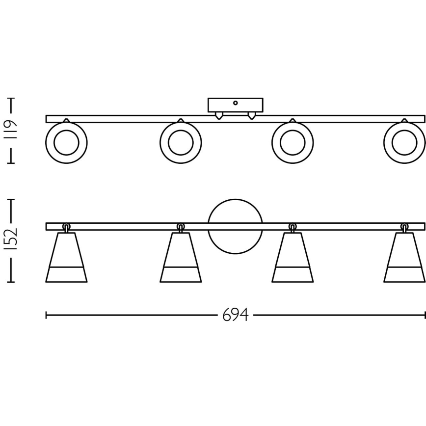 Philips - Spot CLEFT 4xGU10/5W/230V